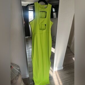 Vibrant lime green Sleeveless Dress